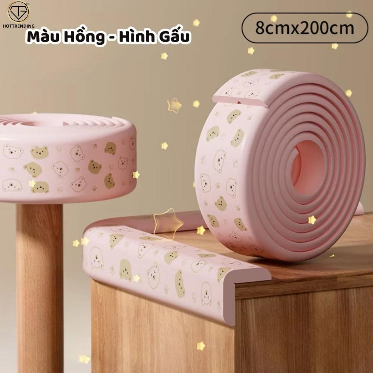 Dải Bảo Vệ Chống Va Chạm Cho Bé Đệm Chống Va Đập Tự Dính 2m Xốp Bọc Cạnh Bàn Đầu Giường An Toàn Cho Bé