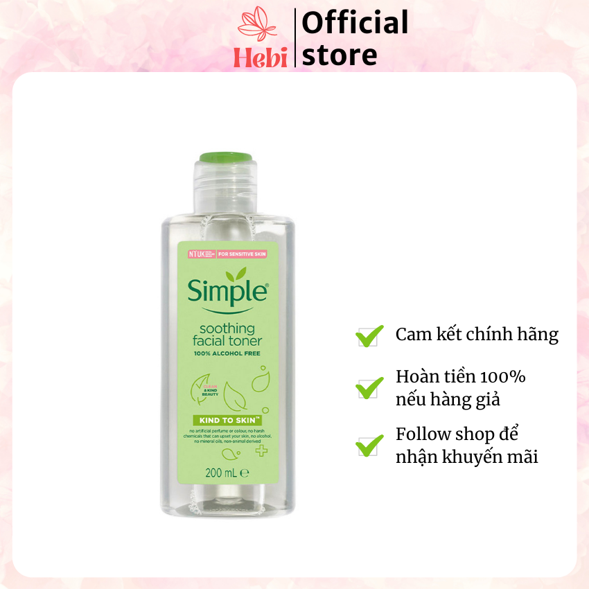 Nước Hoa Hồng Cân Bằng Độ Ph Cho Da Nhạy Soothing Facial Toner Simple 200Ml Nhh0002