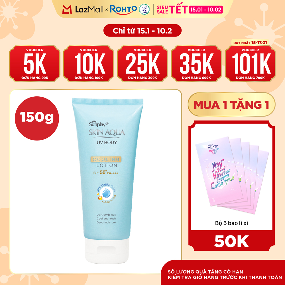 Kem chống nắng body Skin Aqua mát lạnh dùng hàng ngày Sunplay Skin Aqua UV Body Cooling Lotion SPF