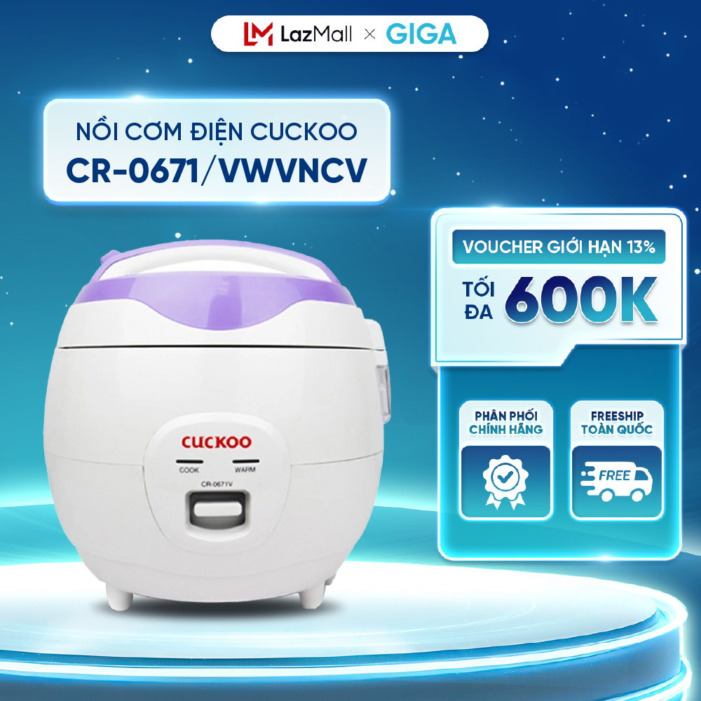 [ Hỏa tốc HN - HCM ]  Nồi cơm điện Cuckoo 1.08 lít CR-0671/VWVNCV - Nhỏ gọn - Chống dính - Bh 12 Thá