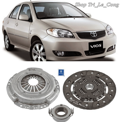 Bàn ép lá côn ly hợp Toyota Vios đời đầu 03-07 xe hơi ô tô embraya đĩa bố nồi số tay sàn máy 1.3 bi 