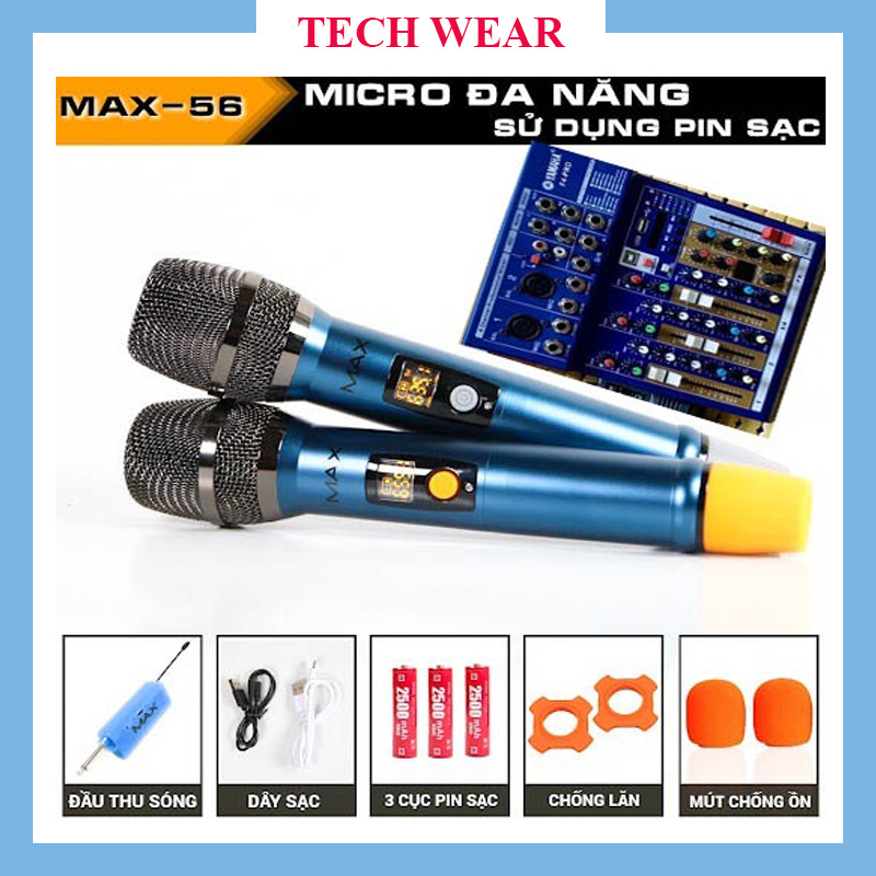 Combo Bộ Bàn Trộn Âm Thanh COMBO Bàn Trộn Mixer Yamaha F4 Pro+ 2 Micro Không Dây Đa Năng Max 56 Tích