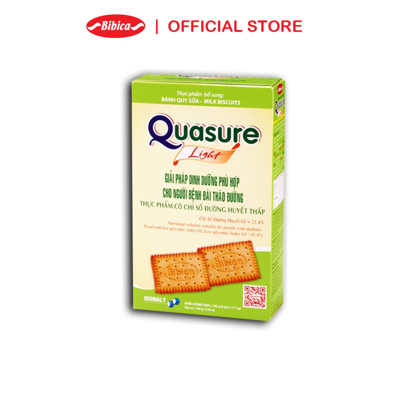 Combo Bánh Quy Quasure Light Sữa Bibica 140g - Thực phẩm dành cho người ăn kiêng tiểu đường