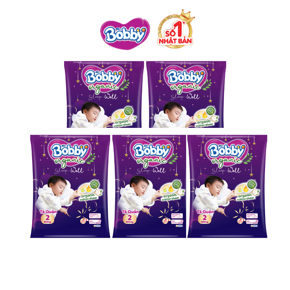 [MKB Gift] Combo 5 Tã Quần Bobby Ban đêm SleepWell size M/L/XL 2 miếng - Tặng size ngẫu nhiên