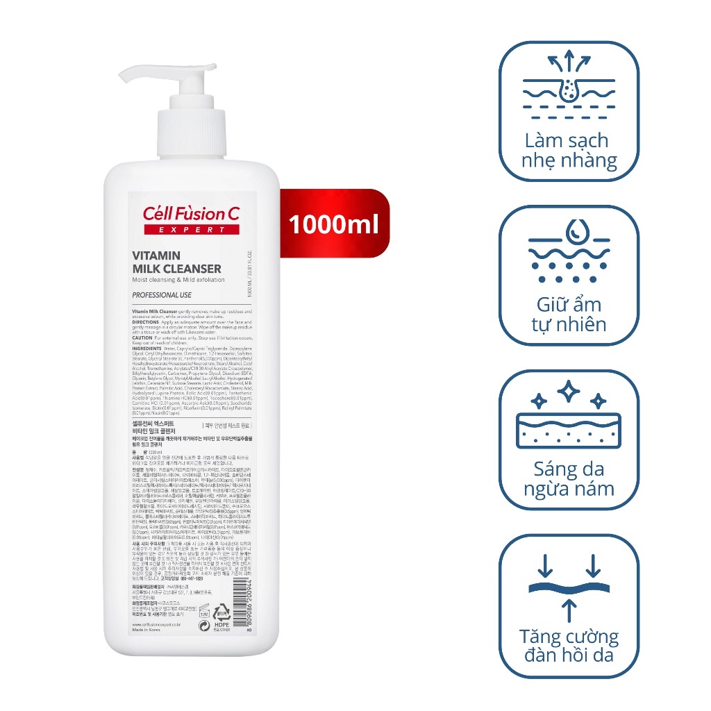 Sữa Tẩy Trang Cell Fusion C Expert Vitamin Milk Cleanser (1000ml)