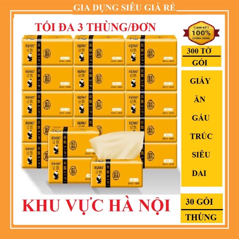 30 Gói Giấy Ăn Gấu Trúc Chính Hiệu Sipiao