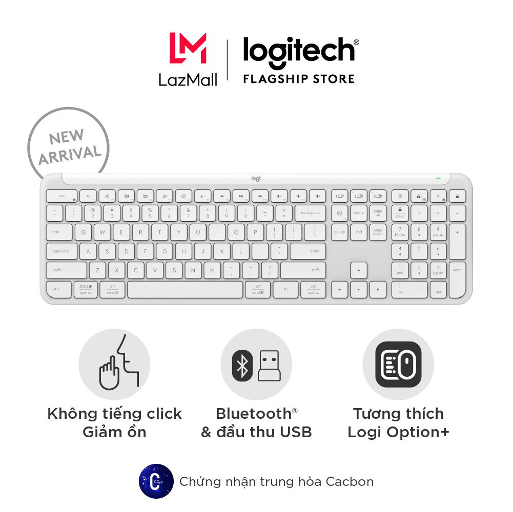 Bàn phím không dây Logitech K950 Signature Slim - Kết nối đa thiết bị Gõ yên tĩnh Bluetooth