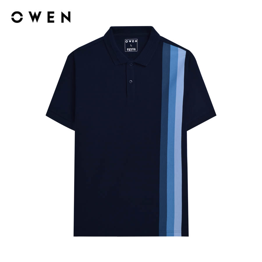 OWEN - Áo polo ngắn tay Body Fit APV233208 màu Navy xanh đậm chất liệu CVC Spandex