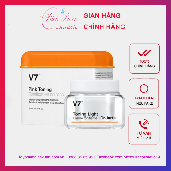 Kem Dưỡng Trắng Da Mặt V7 Toning Light Hàn Quốc 50Ml Chính Hãng Mẫu Mới