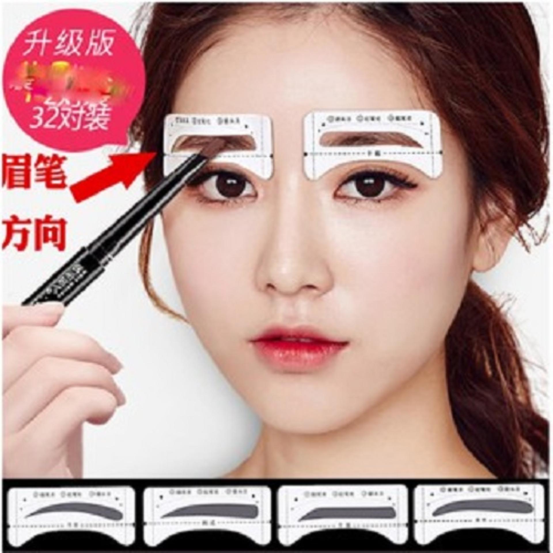 Bộ 4 vĩ 12 cặp khuôn mẫu định hình vẽ chân mày dễ vẽ