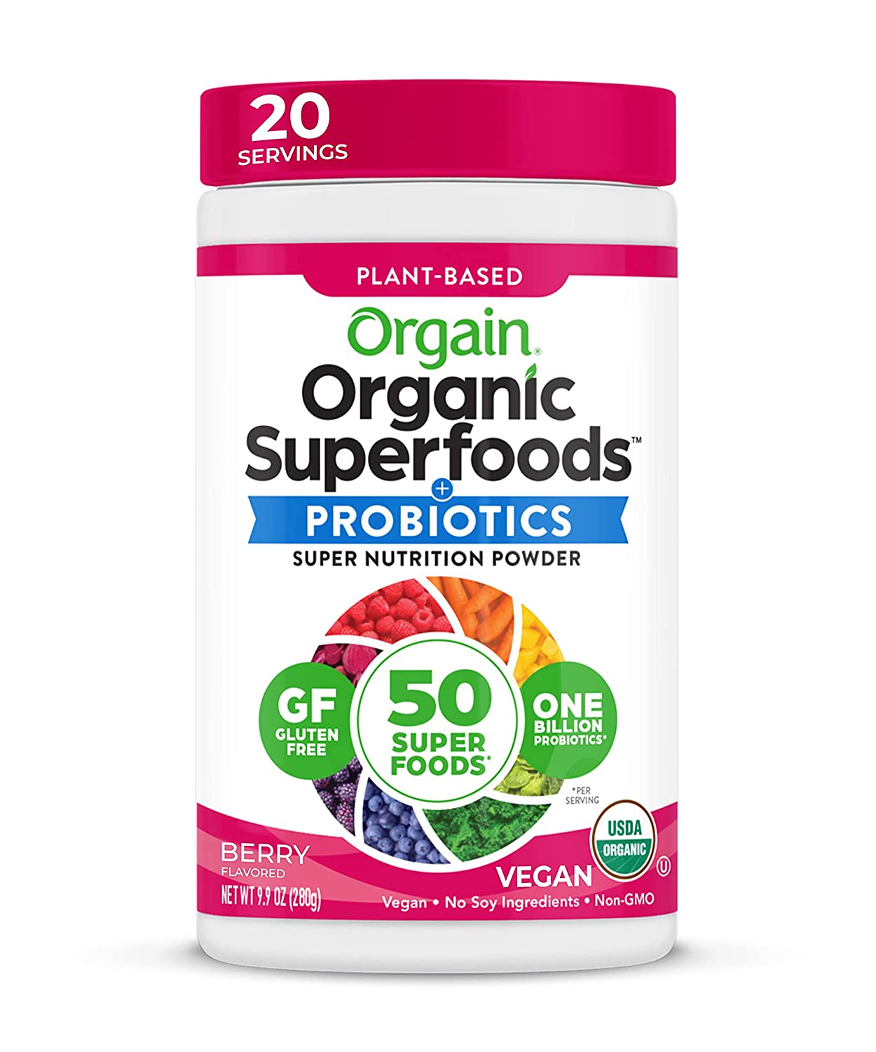Bột siêu thực phẩm Orgain Organic Superfoods & Probiotics 280g berry