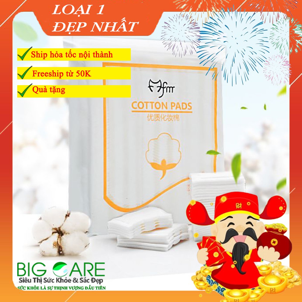 Bông Tẩy Trang 3 Lớp Jieya Cotton Pads Bông Tự Nhiên Dai Mịn Không Rút Sợi Không Xù Thấm Tốt Tiết Kiệm