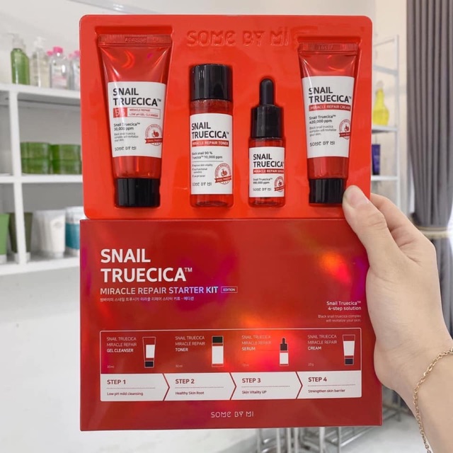 Bộ Chăm Sóc Da Chiết Some By Mi Snail Truecica Miracle Repair Starter Kit