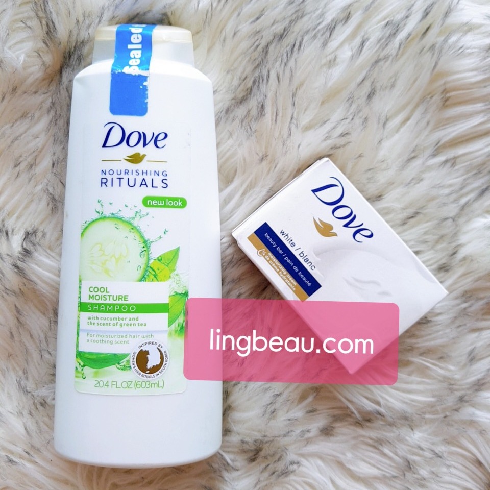 Combo - Dầu Gội Mượt Tóc Mùi Trà Xanh Dove Cool Moisture Shampoo (603Ml) - Xà Bông Dove