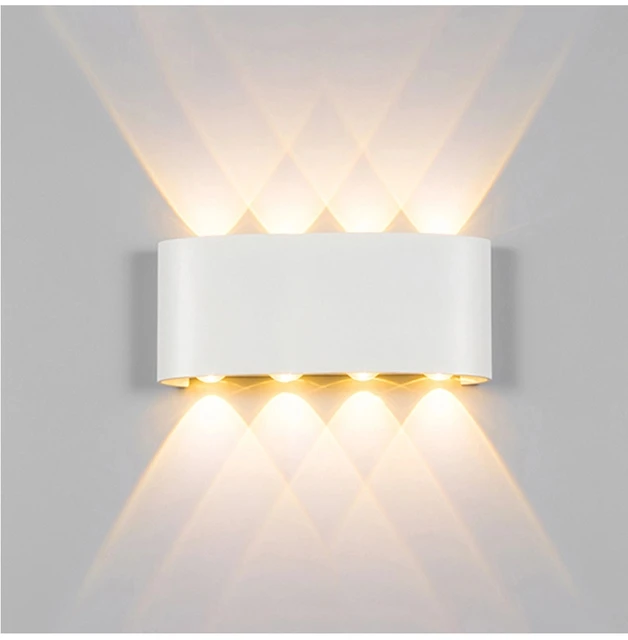 (RẺ VÔ ĐỐI) Đèn hắt gắn tường 6 tia 8 tia chống nước hợp kim nhôm hắt 2 đầu - Bảo hành 12 tháng