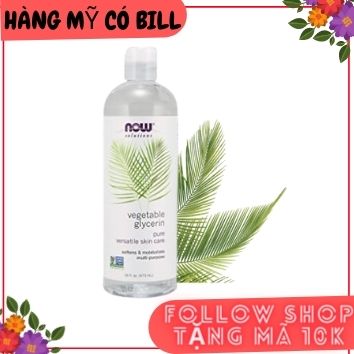 (có bill nhập) Chất Giữ Ẩm NOW Solutions Vegetable Glycerin 473ml