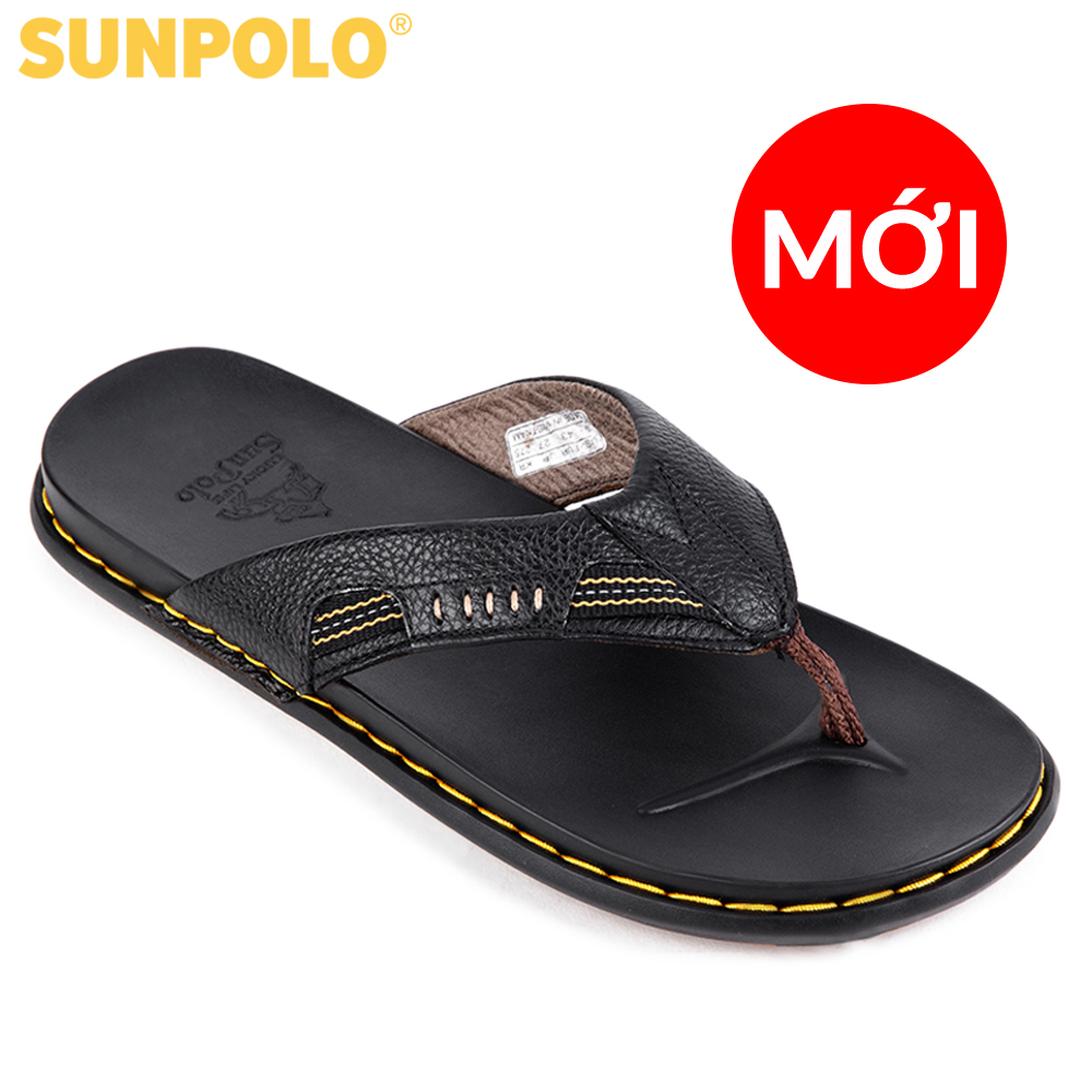 Dép kẹp nam da bò Dép xỏ ngón SUNPOLO KEP013