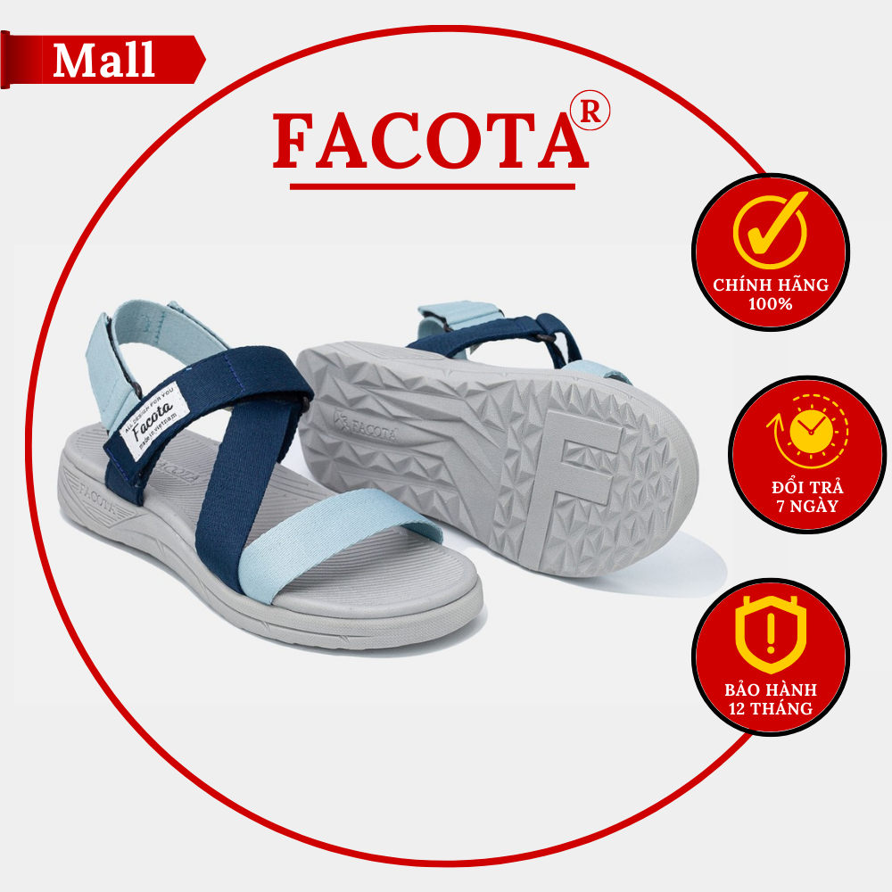 [FREESHIP] Giày sandal Facota nữ chính hãng NN10 Facota xanh phối nữ Sandal đi học Sandal đế phylon 