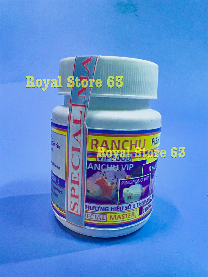 Ranchu Ping Pong Ryukin Fish Food Special Master AquaNet Thái Lan 42% Protein 100% Hạt Chìm (Hủ 60gr