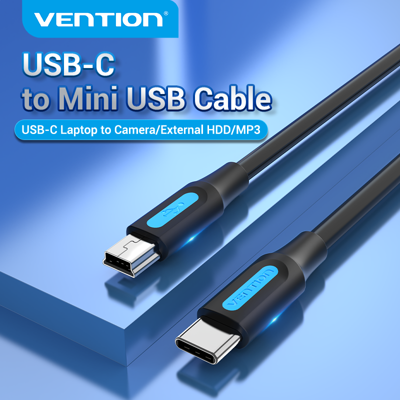 Vention USB C to Mini B Cord Male to Male Cable Type C to Mini B Connector for Phone Laptop Carmera 