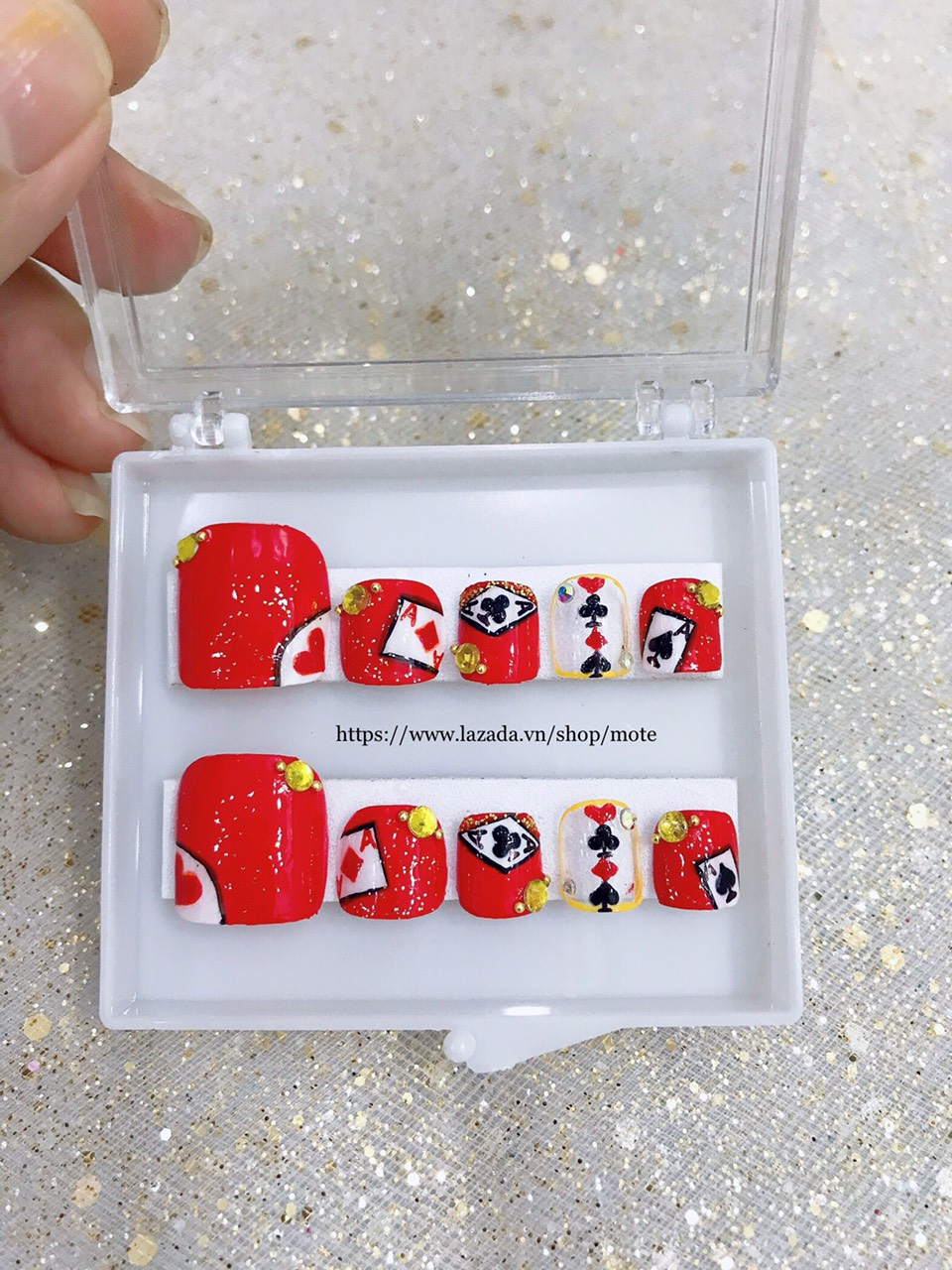 [Hcm]Móng Chân Úp Nails Hình Lá Bài Thời Trang 2 - Tặng Keo Và Dũa
