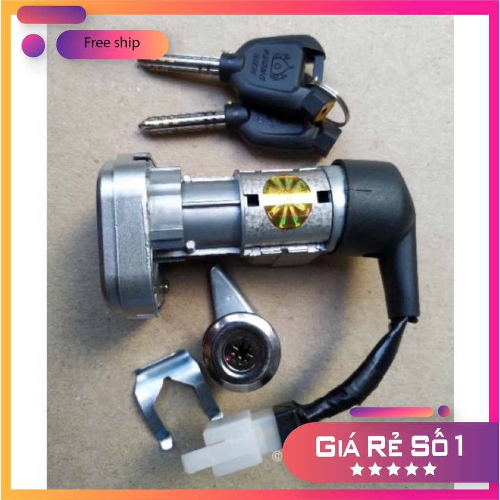 (KHOÁ CHỐNG TRỘM VƯƠNG NIỆM) Bộ Ổ Khoá 8 CẠNH/ 6 CẠNH CHỐNG TRỘM GỒM Ổ KHOÁ CỔ XE VÀ YÊN XE WAVE RSX