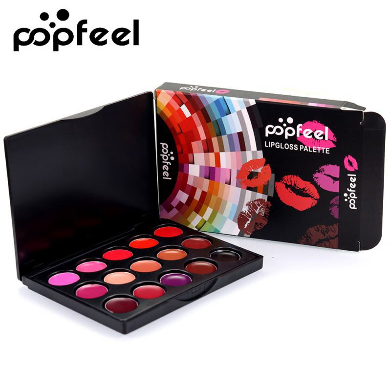 [HCM]Set bảng son 15 ô Popfeel tone màu đa dạng tiện lợi trang điểm mọi lúc mọi nơi