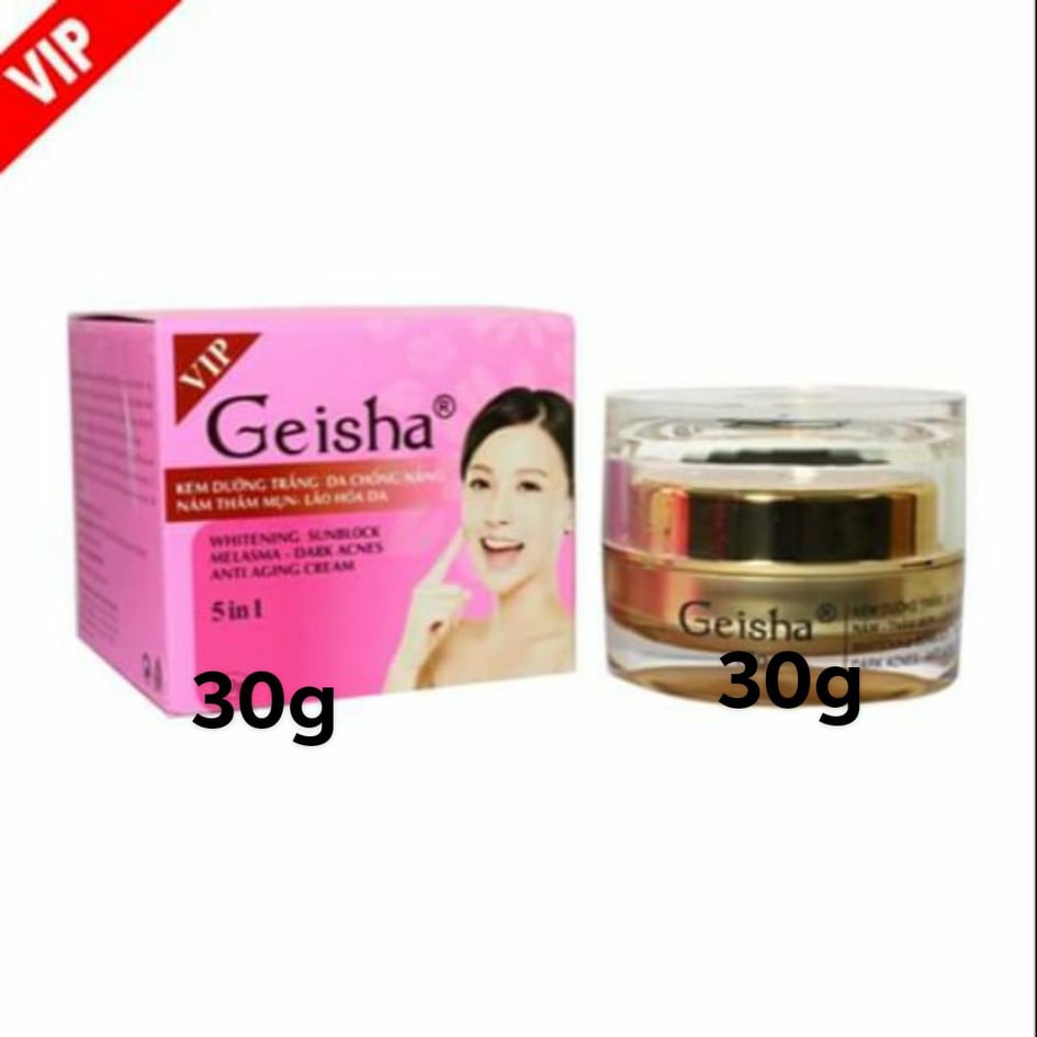 Kem Geisha Dưỡng Trắng Da Chống Nắng Nám Thâm Mụn Lão Hóa Da 5 In 1 30G