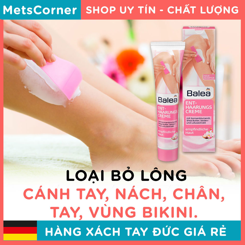 [Đức] Kem Tẩy Lông Balea - Không Đau Rát - Cho Mọi Loại Da - Loại Bỏ Lông Vùng Bikini Cánh Tay Nách Chân Tay.