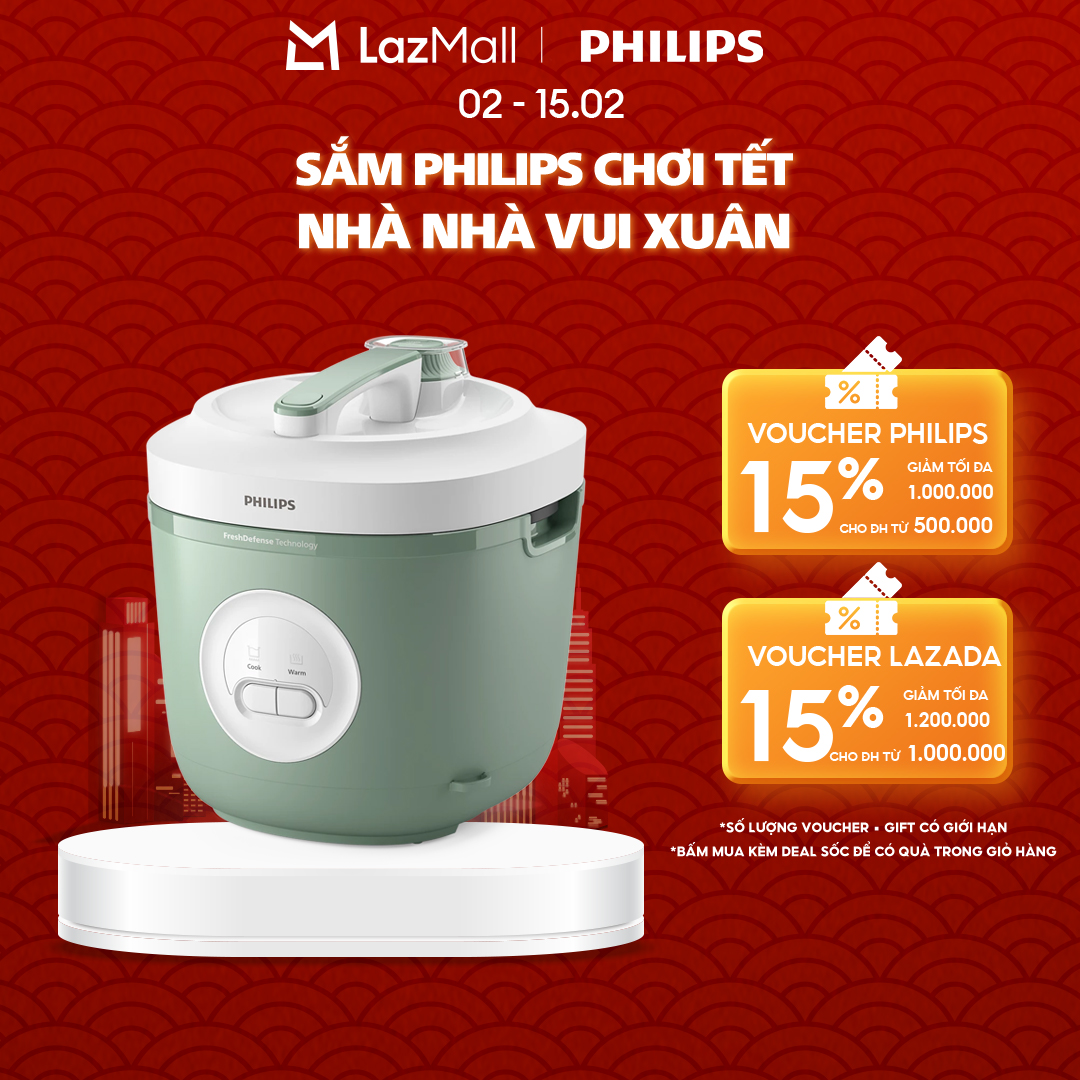 Nồi Cơm Điện Philips HD3212/32 1.8L Xanh Mint - Dòng 3000 Series