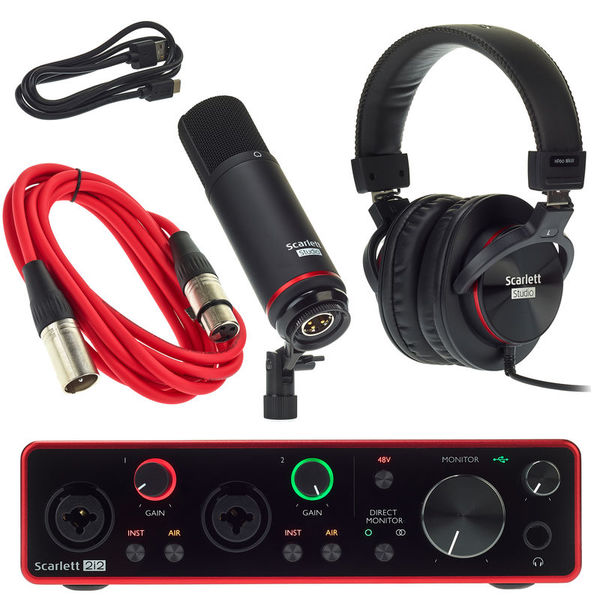 Bộ thu âm Focusrite Scarlett 2i2 Studio và scarlett solo studio Gen 3 Sound Card Âm Thanh - USB Audi