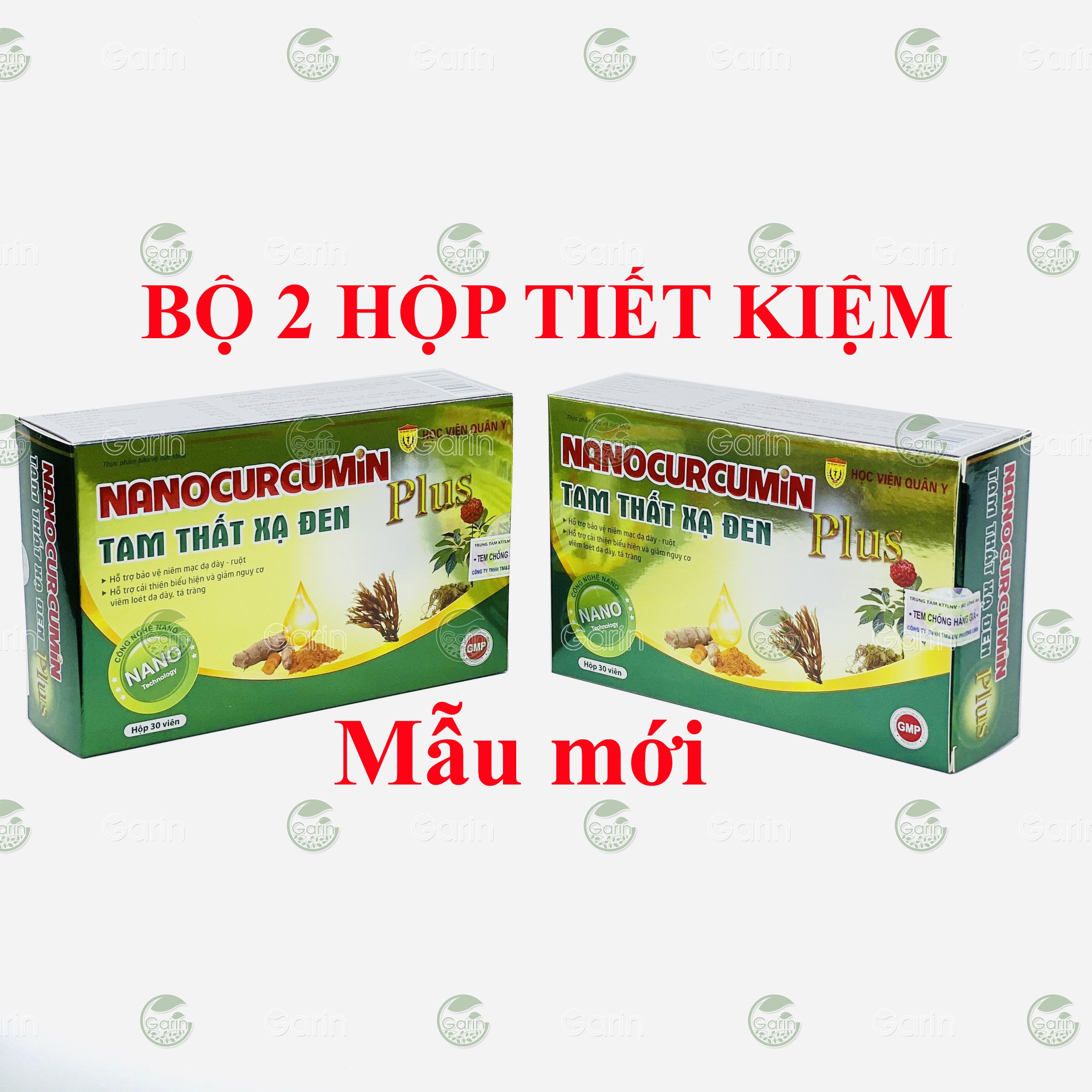 [HCM]Bộ 2 hộp Nano Curcumin Tam Thất Xạ Đen Plus Học Viện Quân Y (30 viên x 2) giúp giảm viêm loét đau dạ dày tá tràng tăng cường sức đề kháng làm đẹp da giảm tác dụng phụ khi hóa trị xạ trị