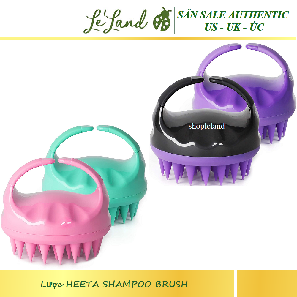 [Hcm]Bill Us - Lược Gội Đầu Và Kích Thích Da Đầu 2In1 Heeta Shampoo Brush