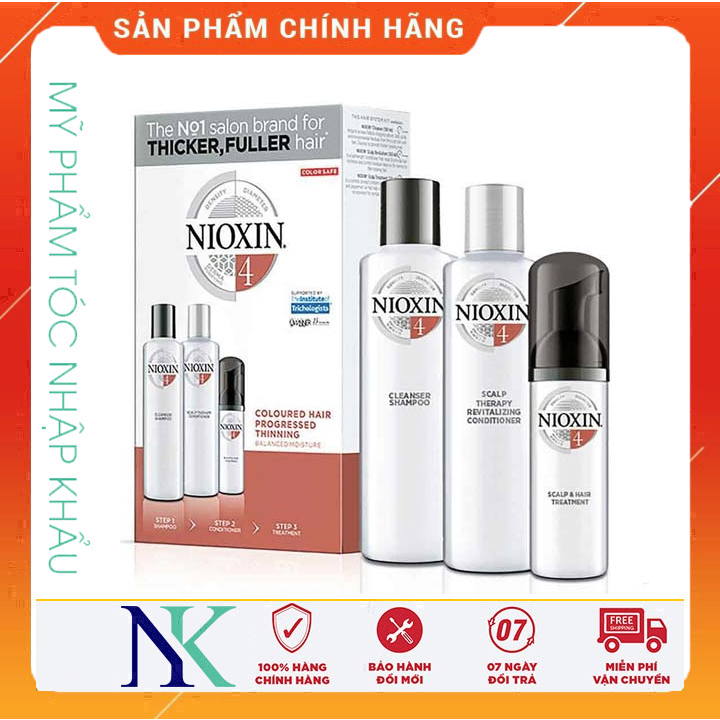 Bộ Dầu Gội Xã Và Tinh Dầu Nioxin Chống Rụng Tóc (Hệ Thống 4) 300Ml