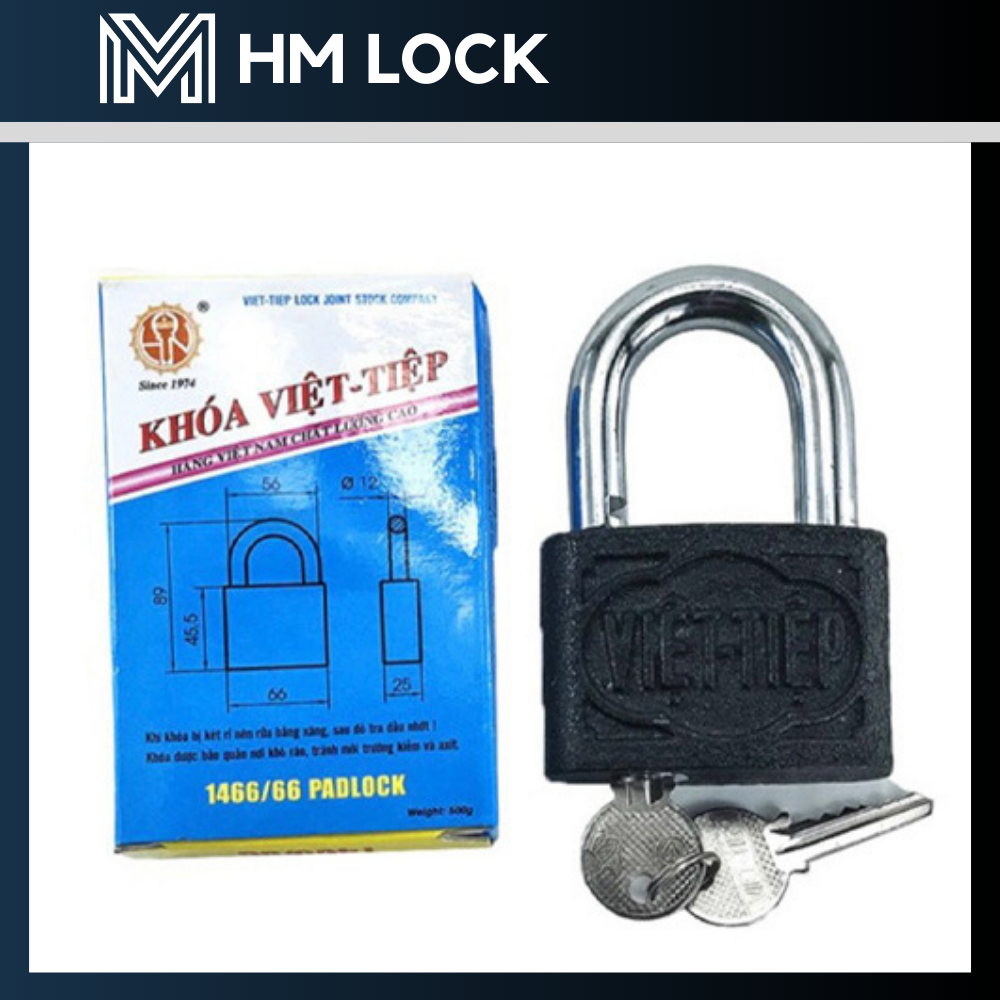 Ổ KHÓA CỬA VIỆT TIỆP GANG 1466/52 - MÀU ĐEN - HÀNG CHÍNH HÃNG - HM LOCK