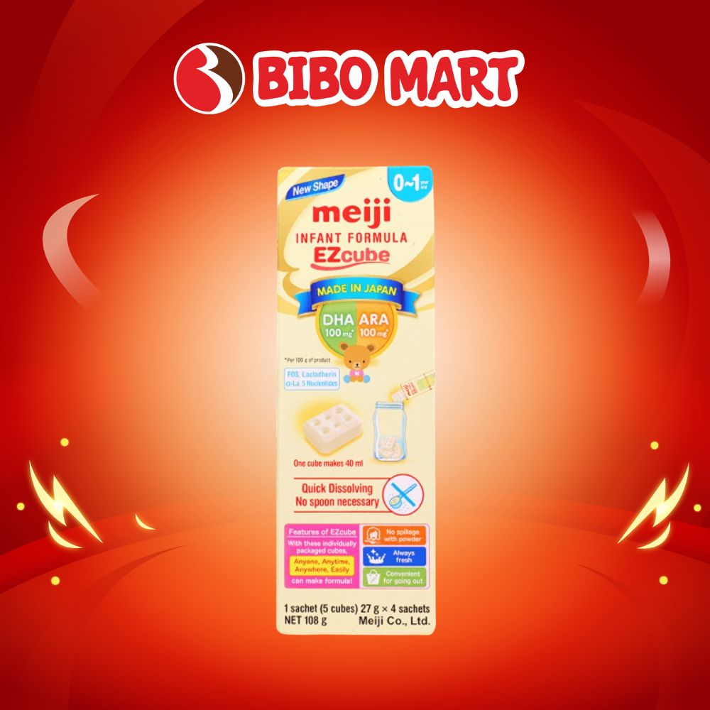 Sữa Meiji Infant Formula Hộp 4 Thanh Cho Bé Từ 0 Đến 1 Tuổi Vị Nhạt Thanh Dễ Uống - Bibo Mart