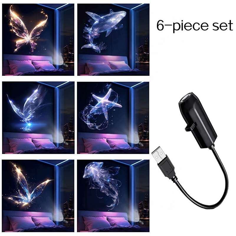 QIUWU 2-in-1 HD Mini Galaxy Sao chiếu ánh sáng ban đêm USB powered phòng ngủ đèn cho kỳ nghỉ trang trí bầu không khí