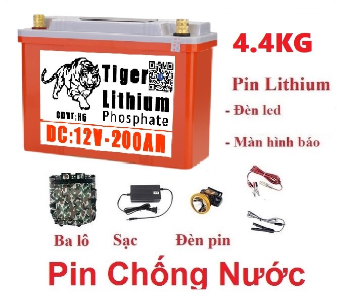 Bình Pin lithium 12V - 200Ah Chống thấm nước