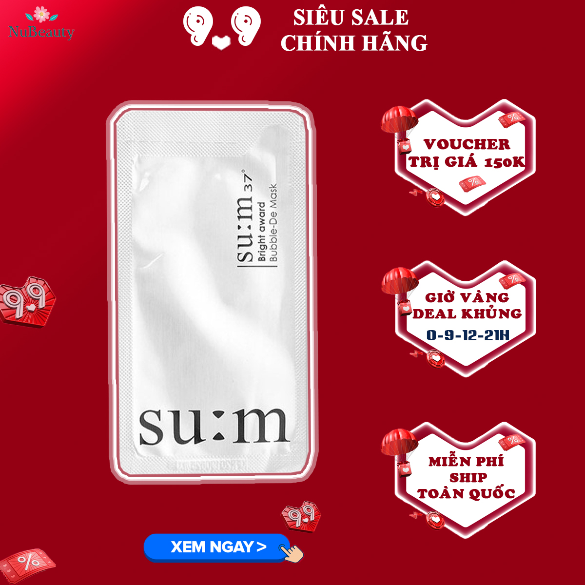 🌺 CHÍNH HÃNG 🌺 [Sample 2ml] Mặt Nạ Sủi Bọt Thải Độc Da Sum37 Bright Award Bubble-De Mask 🌺 FREE SHIP TOÀN QUỐC 🌺