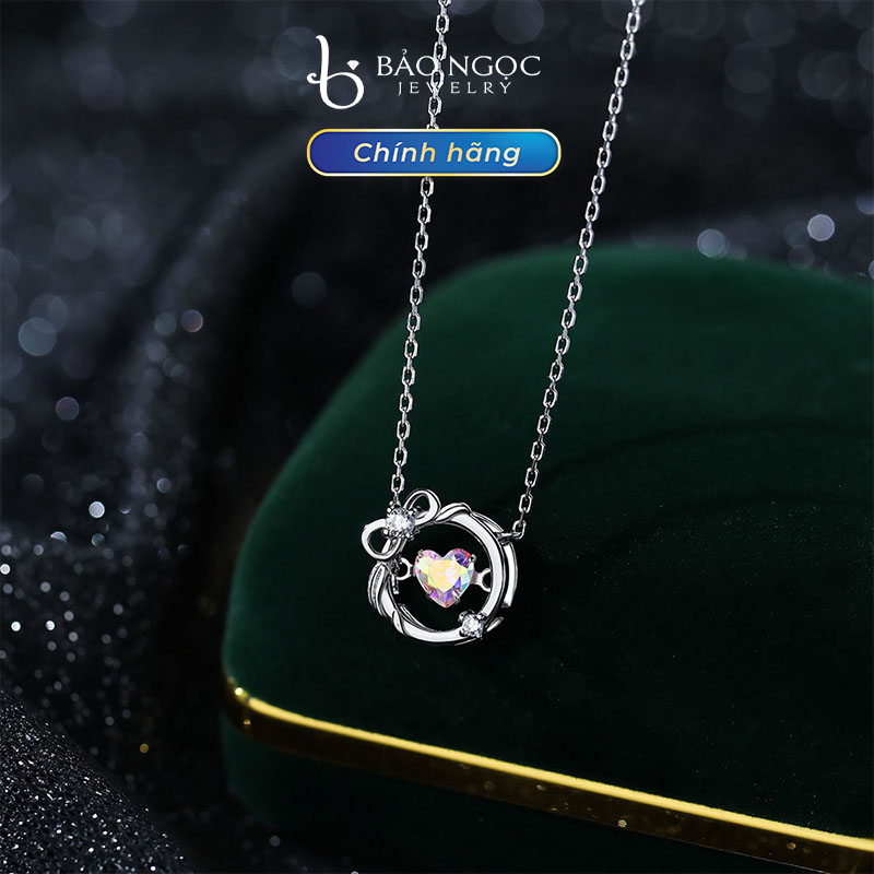 Dây Chuyền Bạc S925 Dây Chuyền Bạc Nữ Đính Đá Zirconia Trái Tim Sang Trọng Tinh Tế - DB2828 - Bảo Ng