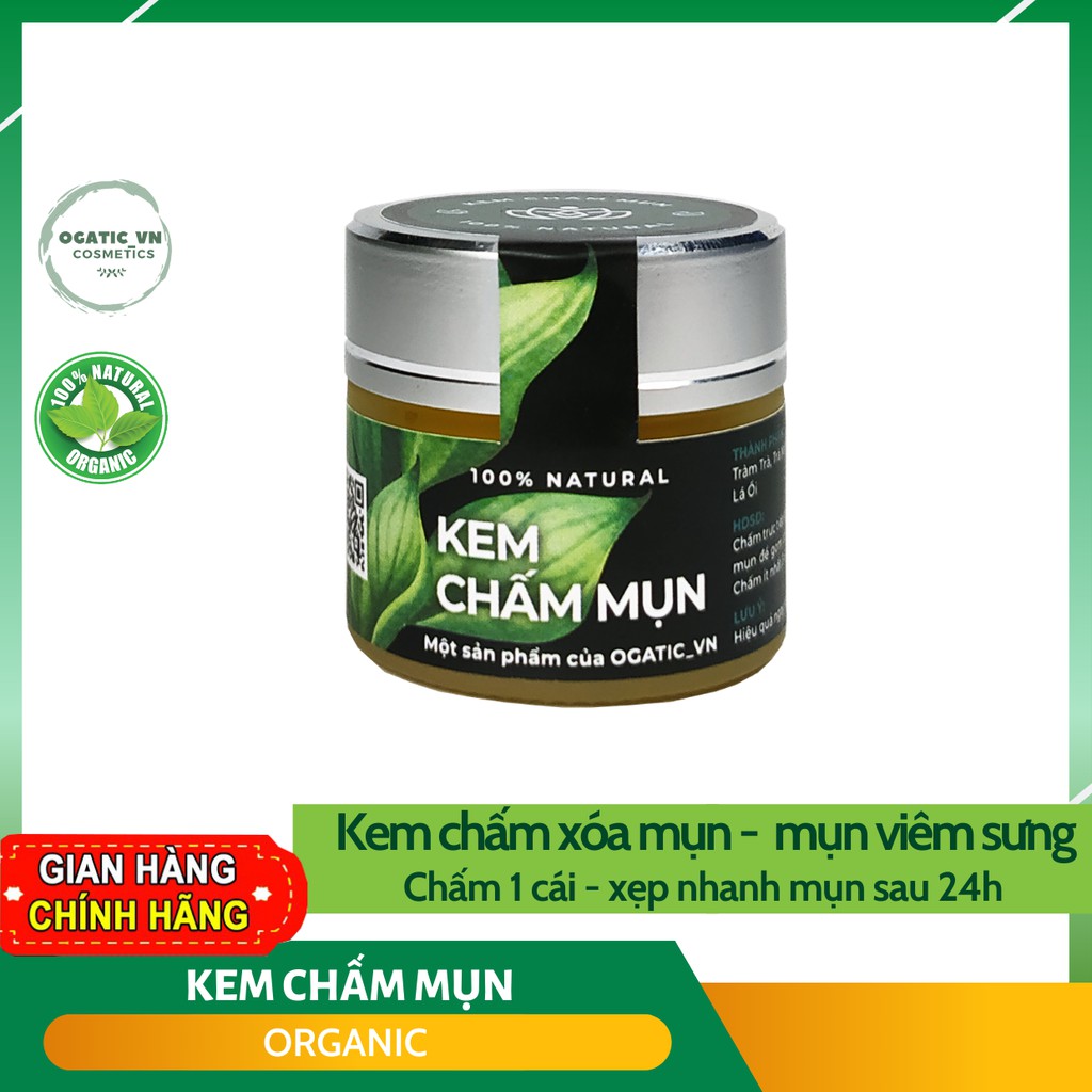 Kem Chấm Mụn Xóa Mụn Viêm Sưng Organic - Handmade - Km001