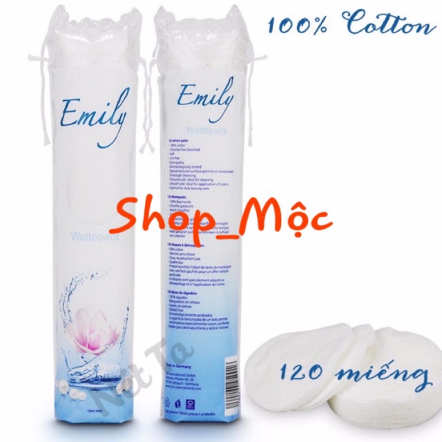 Bông tẩy trang Emily – đức 120 miếng chiết xuất từ các thành phần lành tính chất lượng đảm bảo an toàn cho người sử dụng cam kết như mô tả