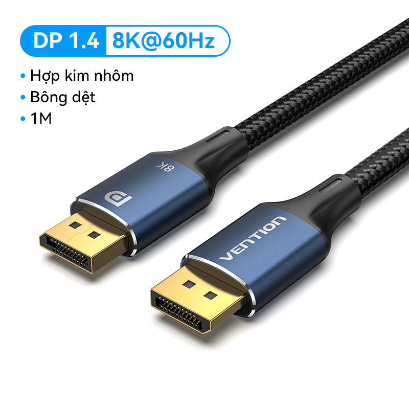 Vention Cáp Cổng Hiển Thị 8K 60Hz Cáp DP 1.4 Đực Sang Đực Cáp Chơi Game Video HDR Cho Màn Hình HDTV