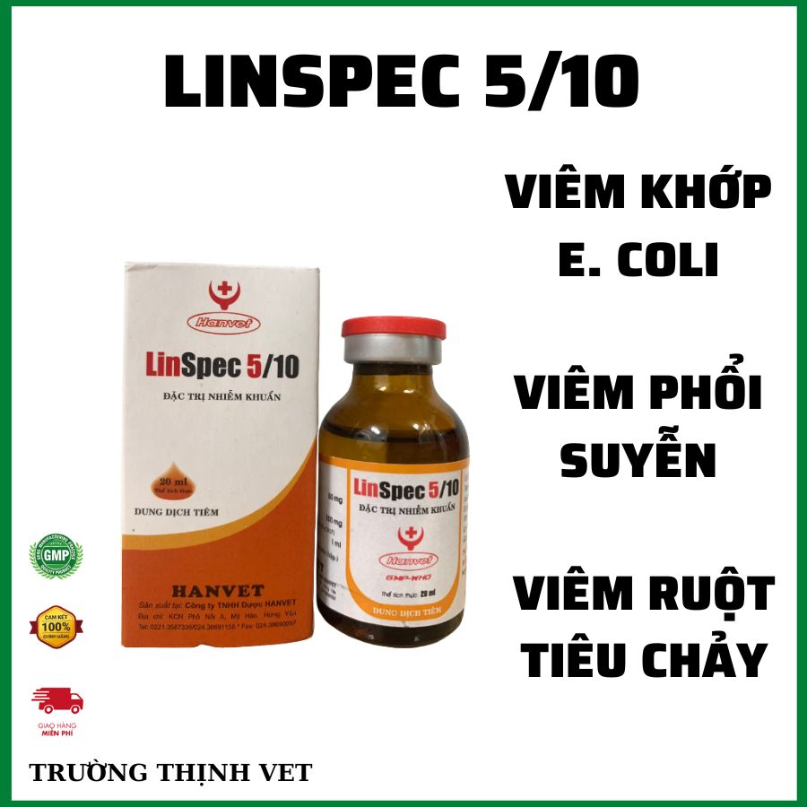 "Hoàn tiền đến 10%" Linspec 5/10 lọ 20ml đặc trị viêm phổi suyễn CRD tiêu chảy bại huyết ecoli mụn n