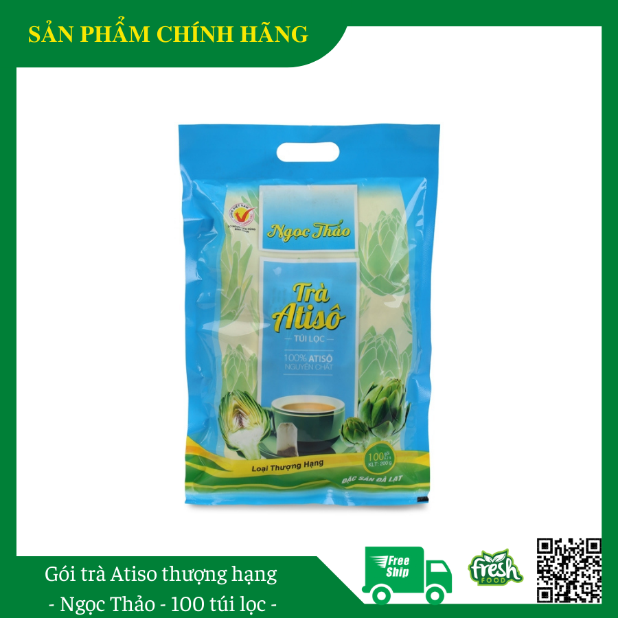 Gói trà atiso Ngọc Thảo 100 túi lọc - ATH100FFS - Loại thượng hạng - Atiso nguyên chất