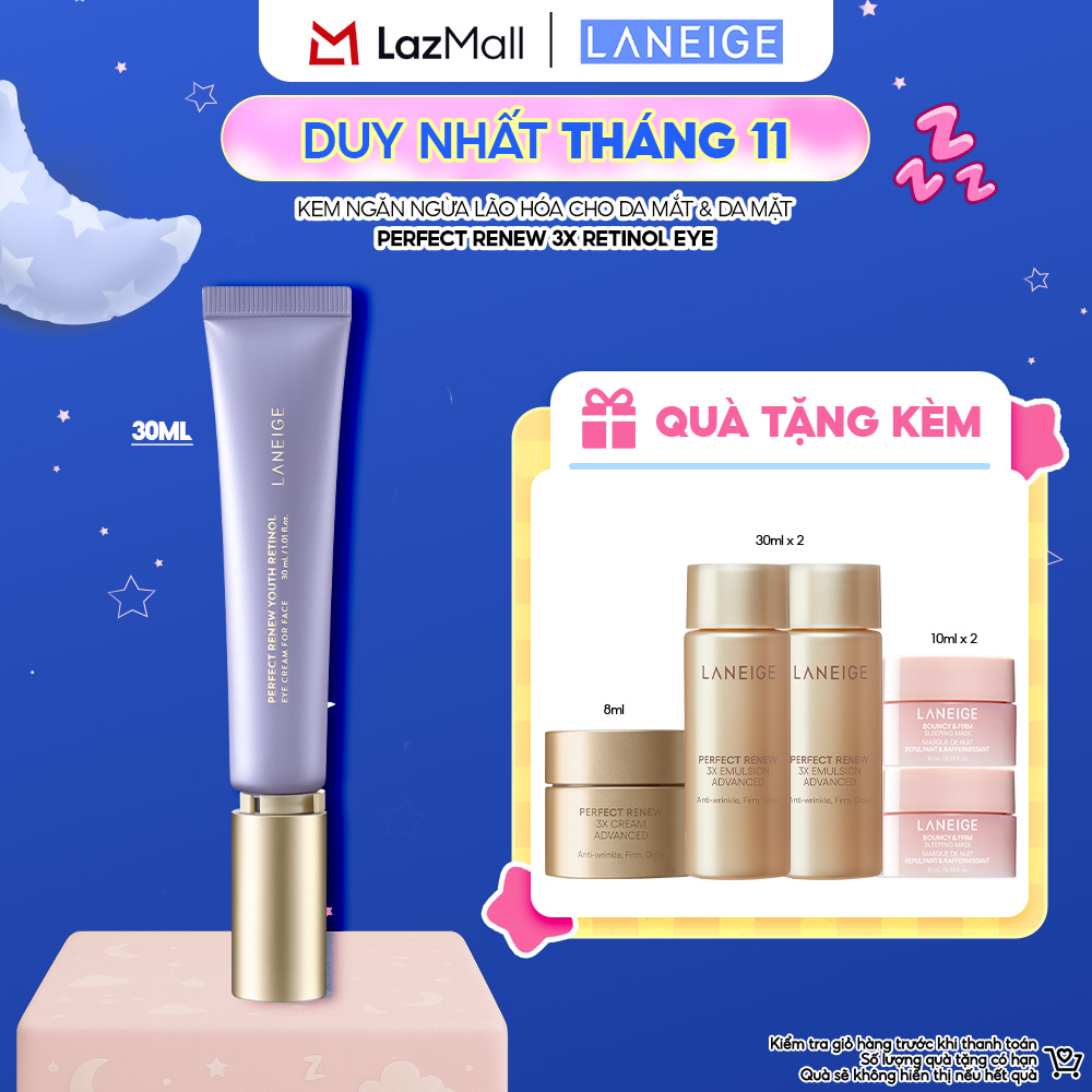 Kem ngăn ngừa lão hóa chứa Retinol cho da mắt và da mặt LANEIGE Perfect Renew Youth Retinol Eye Crea