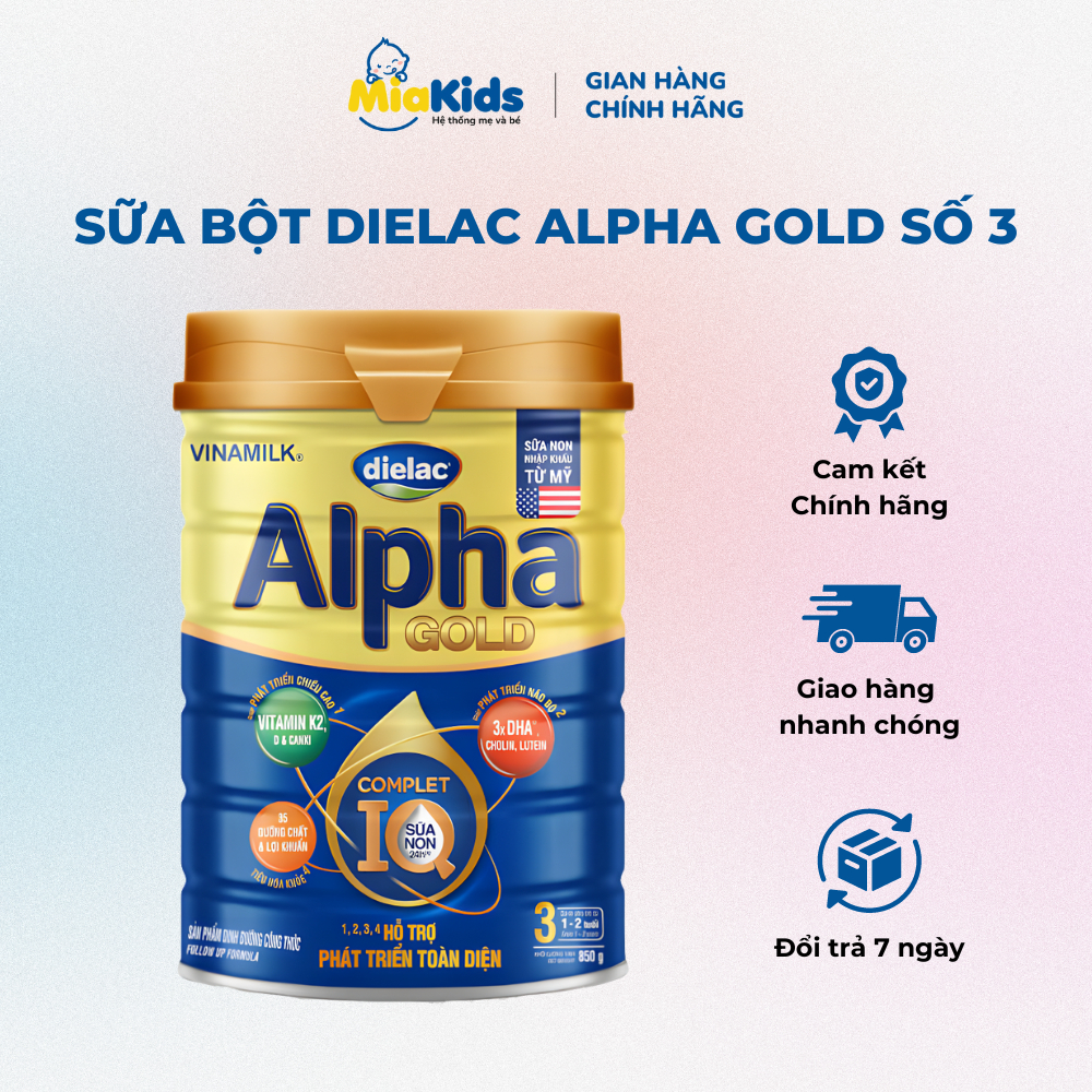 Sữa Bột Vinamilk Dielac Alpha Gold 850g Số 3