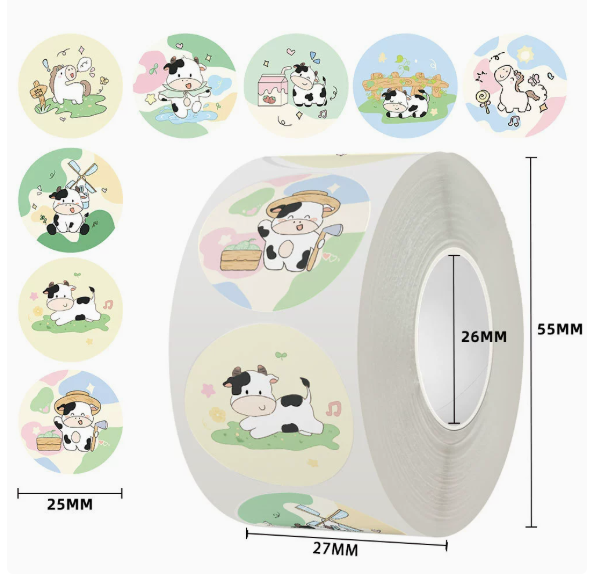 Cuộn 500 sticker khen thưởng hoạt hình ngộ nghĩnh