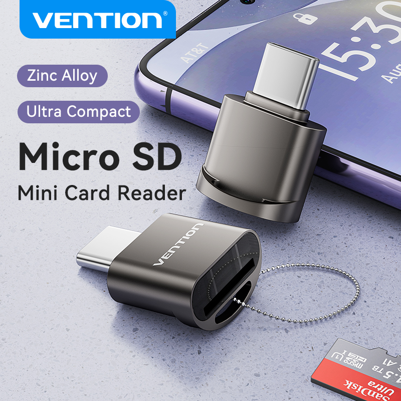 Vention Đầu đọc thẻ nhớ type c USB C sang TF Micro SD Adapter USB 2.0 C 512G Bộ chuyển đổi cho iPhon