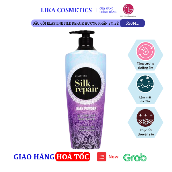 [Hcm]Dầu Gội Elastine Silk Repair Baby Powder 550Ml - Hương Phấn Em Bé